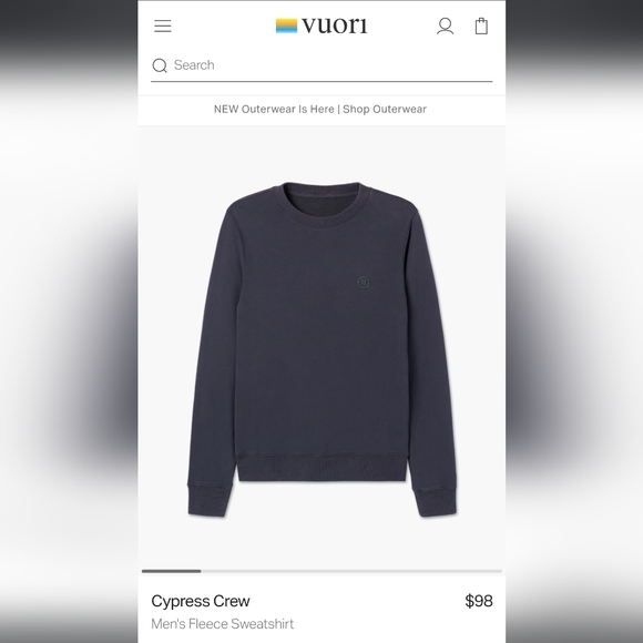 VUORI Cypress Crew Fleece Sweatshirt NWOT - Picture 2 of 12